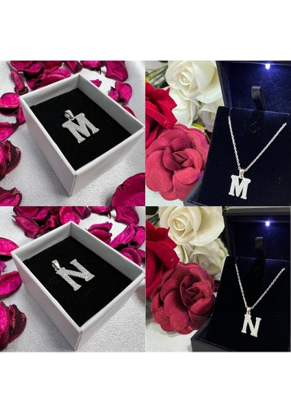 925 Ayar Gümüş Taşlı Harf Kolye – Kişiye Özel Harf Kolye modelleri