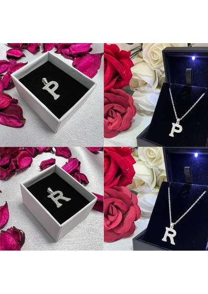 925 Ayar Gümüş Taşlı Harf Kolye – Kişiye Özel Harf Kolye fırsatları