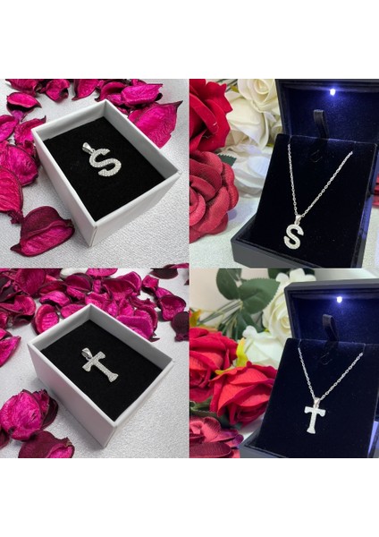 925 Ayar Gümüş Taşlı Harf Kolye – Kişiye Özel Harf Kolye indirimleri