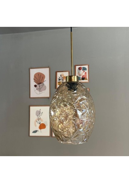 Veltro Cam Bal Rengi Tekli Avize Ince Eskitme Başlık Retro Sarkıt Lamba Salon Aydınlatma fırsatları