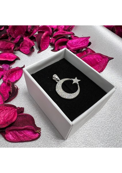 Ay Yıldız Figürlü Kadın Kolye 925 Ayar Gümüş Zirkon Taşlı fiyatları