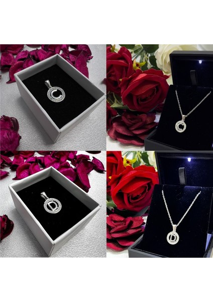 925 Ayar Gümüş Yuvarlak Taşlı Harf Kolye – Kişiye Özel Harf Kolye fiyatları