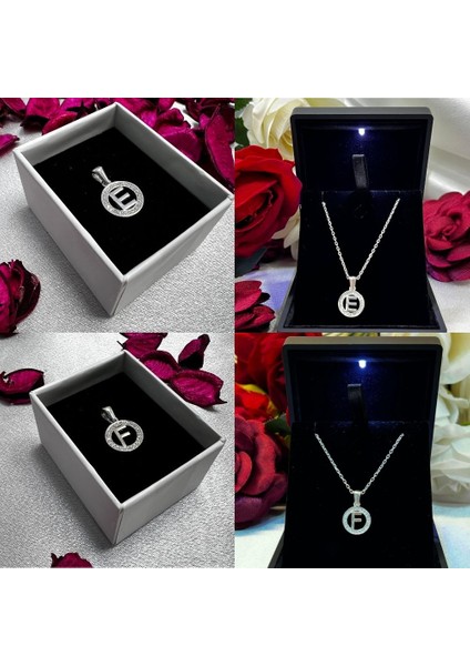 925 Ayar Gümüş Yuvarlak Taşlı Harf Kolye – Kişiye Özel Harf Kolye modelleri