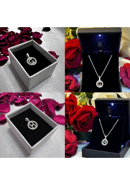 925 Ayar Gümüş Yuvarlak Taşlı Harf Kolye – Kişiye Özel Harf Kolye fırsatları