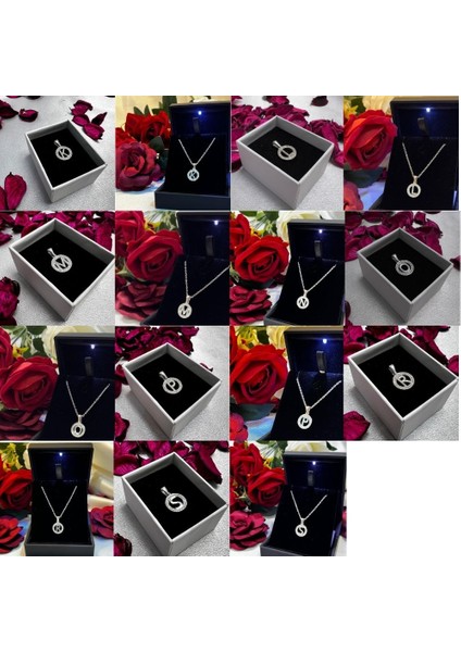 925 Ayar Gümüş Yuvarlak Taşlı Harf Kolye – Kişiye Özel Harf Kolye indirimleri