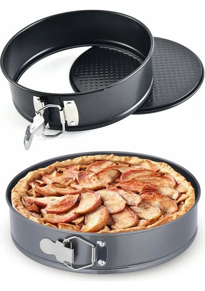 3’lü Kilitli Kelepçeli Yuvarlak Kek Kalıbı Seti fiyatları