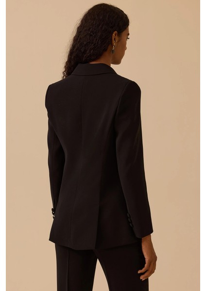 Kadın Boncuk Işlemeli Tek Düğmeli Ceket 0004 Siyah fırsatları