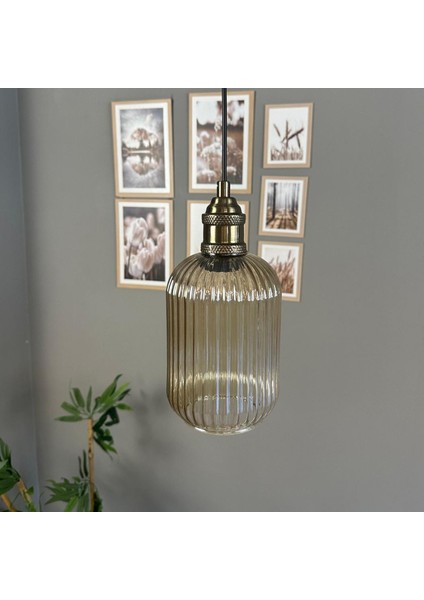 Wingmn Bal Rengi Cam Tekli Avize Lale Başlık Retro Sarkıt Restoran Salon Aydınlatma fırsatları