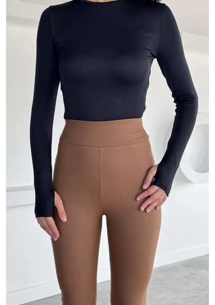 Kadın Şardonlu Deri Tayt P-00001162 fırsatları