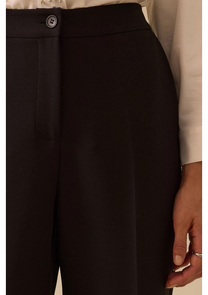 Kadın Beli Lastikli Bilek Boy Pantolon 0015 Siyah fiyatları
