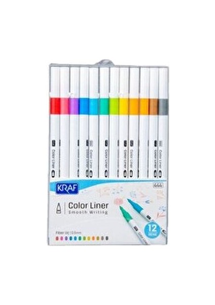 Color Liner 12 Adet Keçe Uçlu Kalem Seti Farklı Renk Seçenekleriyle fiyatları