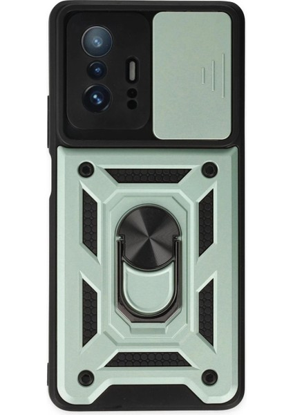 Xiaomi Mi 11T Pro Kılıf Pars Lens Yüzüklü Silikon - Yeşil