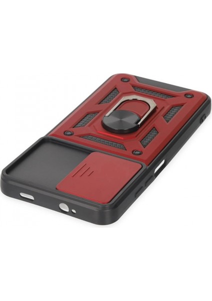 Xiaomi Redmi Note 9 4g Kılıf Pars Lens Yüzüklü Silikon - Kırmızı fırsatları