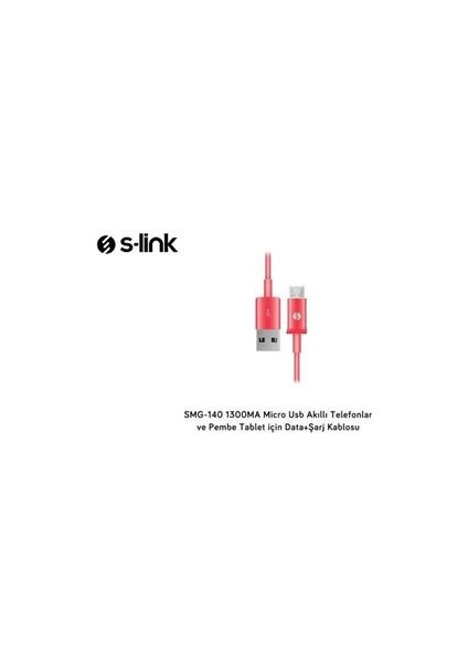 SMG-140 1.3A Micro Usb Pembe Data+Şarj Kablosu indirimleri