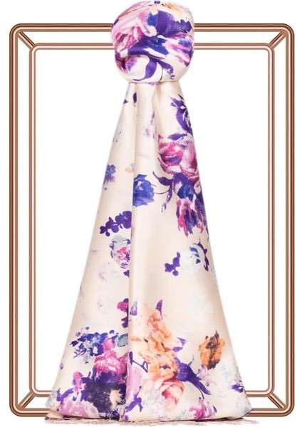 Ipekevi Desenli Ipek Şal - Gül Bahçesi Desenli - Krem modelleri