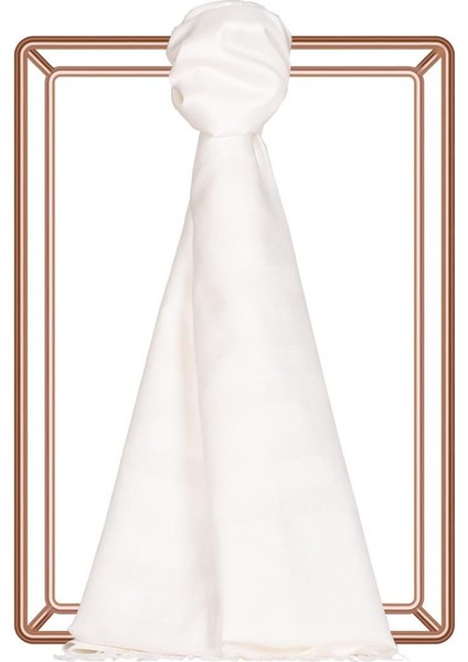 Ipekevi Desenli Ipek Şal - Mono Panjur Desenli - Inci Beyazı modelleri