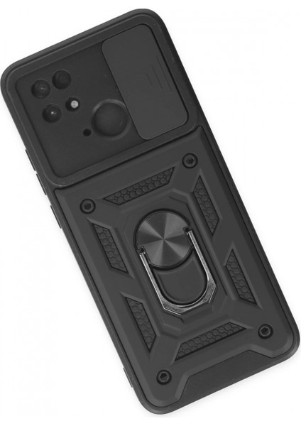 Xiaomi Redmi 10C Kılıf Pars Lens Yüzüklü Silikon - Siyah modelleri