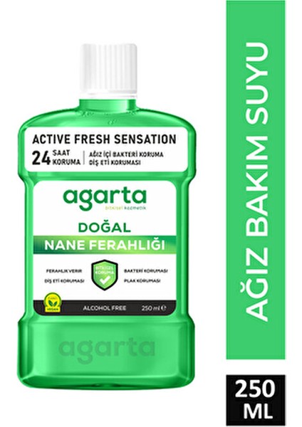Ağız Bakım Suyu Alkolsüz Ferah Nefes 250 ml Doğal Nane Ferahlığı