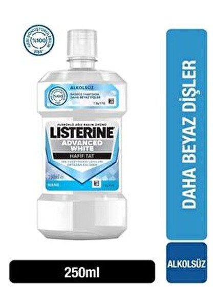 Advanced White Ağız Bakım Suyu Hafif Tatlı 250 ml Diş Lekelerini Ortadan Kaldırır