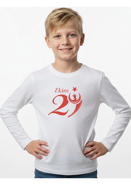 29 Ekim Baskı Temalı Uzun Kollu Erkek Çocuk Sweatshirt fiyatları