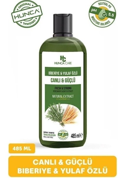 Biberiye ve Yulaf Özlü Şampuan Güçlü Saçlar ve Hızlı Saç Uzamasına Yardımcı 485 ml