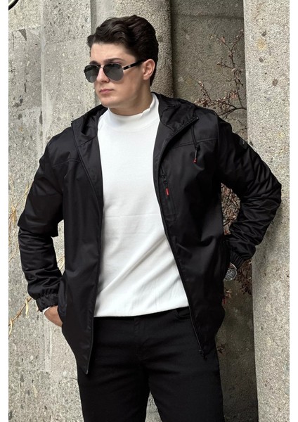 Erkek Iç Astarlı Kapüşonlu Amblem Detaylı Mevsimlik Mont P-00018652