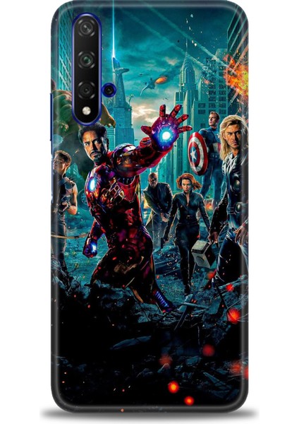 Huawei Honor 20 Kılıf Hd Baskılı Kılıf + Nano Tam Kaplayan Ekran Koruyucu 100
