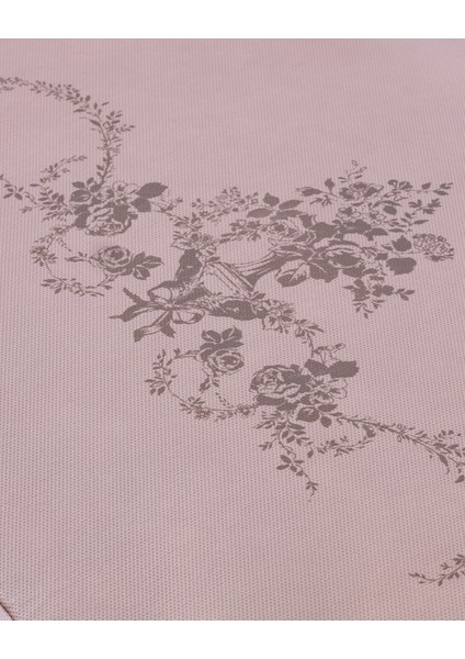 Çiçek Desen Baskılı Hurç - Pudra - 64x41x35 cm