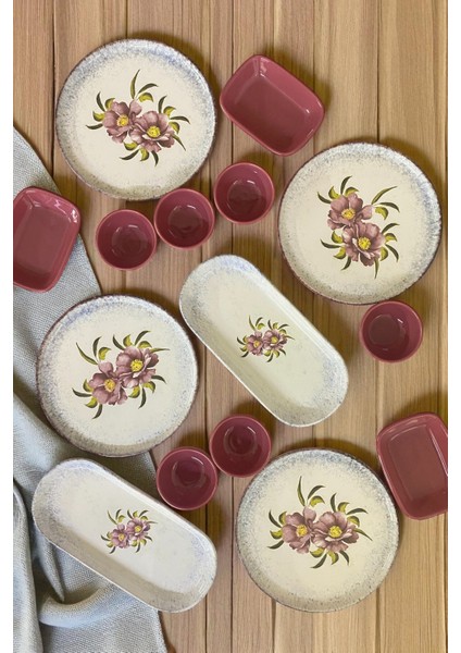 Polya 15 Parça 4 Kişilik Kahvaltı Takımı / Kahvaltılık Sunum Seti