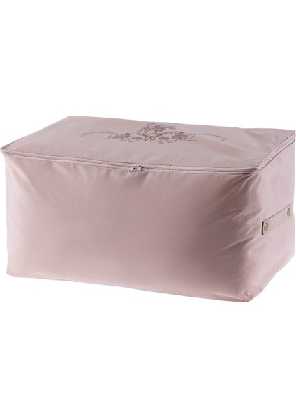 Çiçek Desen Baskılı Hurç - Pudra - 74x46x46 cm