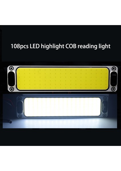2pcs Beyaz Cob 108 LED 12V 24V Çatı Tavanı Iç Kablolu Kablolu Panel Kubbe Kubbe Lambası Otomatik Araba Iç Okuma Plakası Işığı (Yurt Dışından) fiyatları