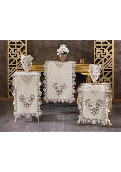 Katre Keten 5 Parça Salon Takımı Cappucino