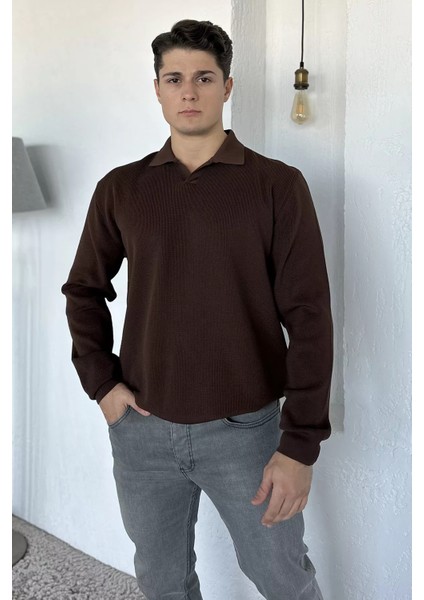 Gömlek Yaka Erkek Triko Kazak P-00018553