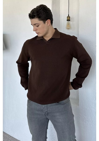 Gömlek Yaka Erkek Triko Kazak P-00018553 fiyatları