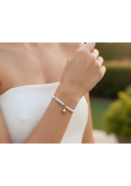 Zirkon Taşlı Yıldız Asansörlü Bileklik