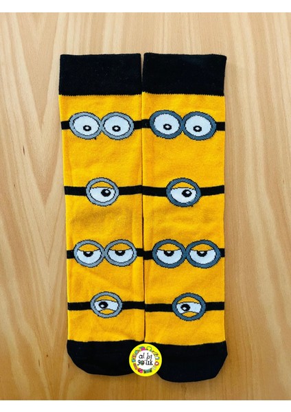 MİNİON RUSH ÇİZGİ FİLM Karakter Desenli Pamuklu Soket Çorap modelleri