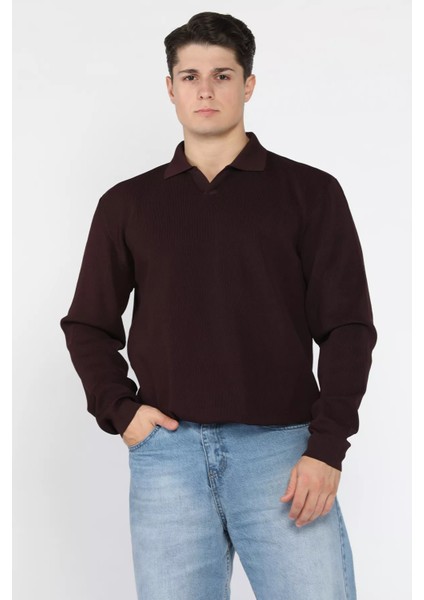 Gömlek Yaka Erkek Triko Kazak P-00018553