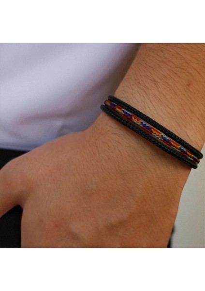 Renkli Detaylı 3 Parça Hasır Örgü Çelik Bileklik fiyatları