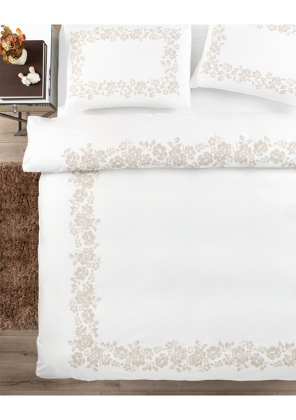 Gene Çift Kişilik %100 Pamuk Nevresim Takımı - Bej indirimleri