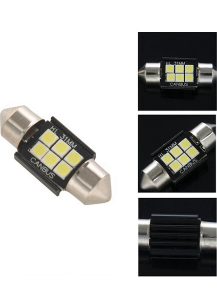 8x 400 Lümen LED Ampuller Iç Araç Işıkları Için LED Plaka Plaka Kubbe Kubbe Kapısı Nezaket 31MM Festoon DE3175 Xenon Beyaz (Yurt Dışından) indirimleri
