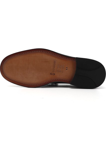 Erkek Siyah Kösele Taban Hakiki Deri Loafer Ayakkabı indirimleri