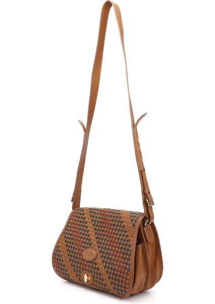 Kadın Taba Antik Hakiki Deri Uzun Askılı Hasır Örgü Omuz Çantası modelleri