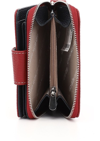 Kadın Kırmızı - Lacivert Dikey Hakiki Deri Cüzdan indirimleri