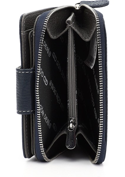 Kadın Lacivert Dikey Hakiki Deri Cüzdan indirimleri