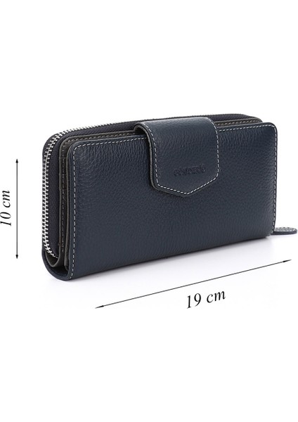 Kadın Lacivert Yatay Hakiki Deri Cüzdan fiyatları