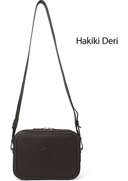 Kadın Kahverengi Hakiki Deri Uzun Askılı Omuz Çantası