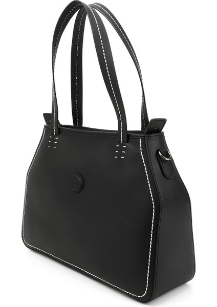 Kadın Siyah Hakiki Deri El ve Omuz Çantası modelleri