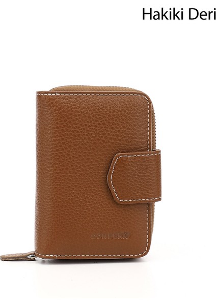 Kadın Taba - Vizon Dikey Hakiki Deri Cüzdan