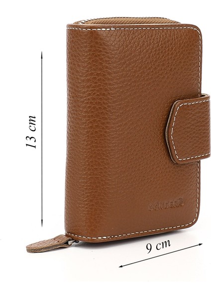 Kadın Taba - Vizon Dikey Hakiki Deri Cüzdan fiyatları