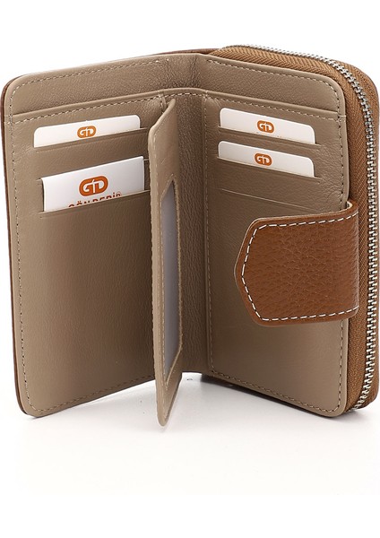 Kadın Taba - Vizon Dikey Hakiki Deri Cüzdan fırsatları